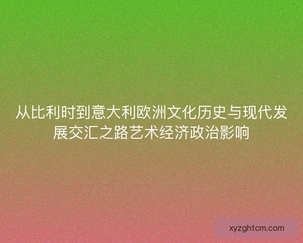 从比利时到意大利欧洲文化历史与现代发展交汇之路艺术经济政治影响