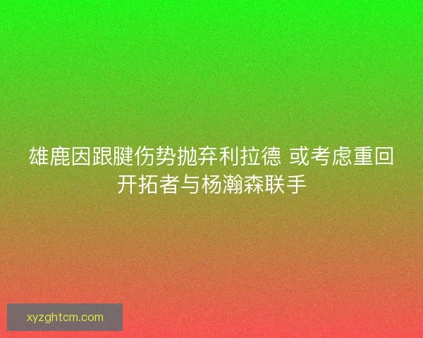 雄鹿因跟腱伤势抛弃利拉德 或考虑重回开拓者与杨瀚森联手
